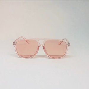 transparent pink aviator sunnies sunglasses